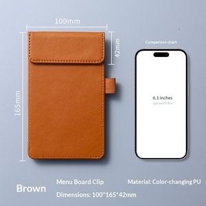 Porta Menús Magnético de Cuero PU, Carpeta para Menús con Insertos Intercambiables, Exhibidor de Menús para Mesa de Restaurante, Cafetería o <span class=keywords><strong>Bistro</strong></span> - Product Image 6