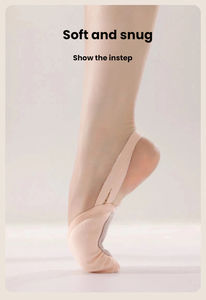 Zapatillas de Danza Lírica y Gimnasia de Media Punta a Precio de Fábrica: Almohadillas de Danza de Lona de Alta Elasticidad para Giros Elegantes - Product Image 4