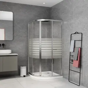 Box doccia in vetro per bagno con porta scorrevole ad angolo di forma quadrata europea