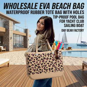 Sac de plage personnalisé en EVA, sac fourre-tout imperméable en caoutchouc, grande capacité, lavable, anti-sable, sac de piscine perforé, sac de voyage pour bateau, sac de courses - Product Image 2