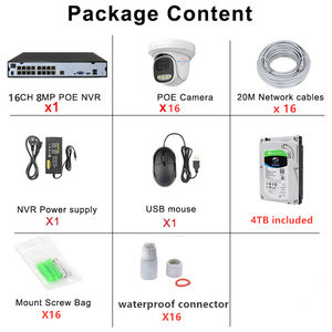 Sistema di Telecamere di Sicurezza Jianvision 4K 8MP <span class=keywords><strong>16CH</strong></span> con Visione Notturna, HDD 4TB, NVR POE, Compressione H.265, Impermeabile e Resistente alle Intemperie - Product Image 5