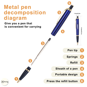 Promotion de cadeaux de luxe, stylos à bille en métal personnalisés avec logo sur mesure - Product Image 2