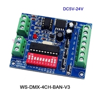 5V 12V 24V LED DMX512 décodeur 3CH 4CH 6CH 8CH 9CH 12CH canal DMX512 carte contrôleur RGB RGBW DMX décodeur pour lampe LED