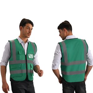 سترة أمان عاكسة مخصصة، تصميم متعدد الجيوب، سترة أمان عاكسة محبوكة - Product Image 6