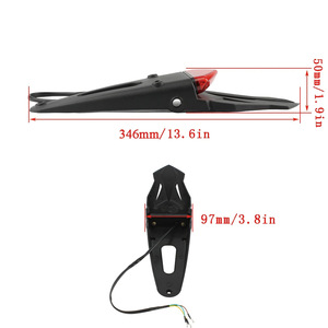 Feu arrière LED de moto Zuqing, feu stop noir et rouge, pour moto tout-terrain, garde-boue HL162 - Product Image 2