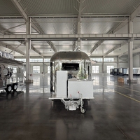 Food Truck, Remorque à café, Véhicule de vente ambulante, Camionnette alimentaire, Chariot à hot-dogs, Petite remorque alimentaire vintage, Entièrement équipé en acier inoxydable