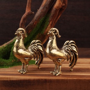 Brass Rooster Metal Craft <b>Ornament</b> Home Decoration Desktop Tea Pet Chinese New Year Gift - Product Image 2