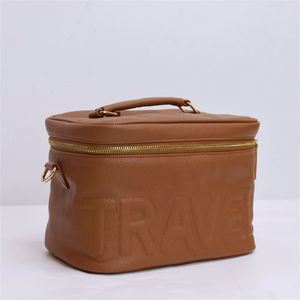 Organisateur de cosmétiques en PU grande capacité pour femme, personnalisable, étanche, pour sac de voyage, avec fermeture éclair, réutilisable, écologique - Product Image 4