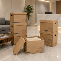 Boîtes en carton ondulé écologiques faites à la main FUJU pour le rangement de documents de bureau - Forme et logo personnalisables, impression tendance