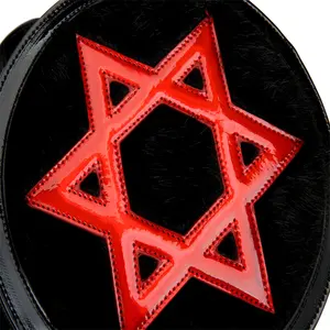 Sac à dos gothique Design Pentacle rouge personnalisé, sac à dos de Style noir foncé de forme ronde
