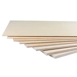 Atacado Comercial Laminado Corte Poplar Birch Basswood Plywood Placa Folhas De Madeira Corte 2mm 3mm 5mm Laser Basswood Contraplacado