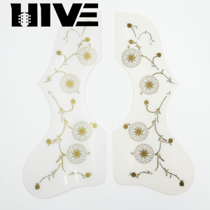 Protector Adhesivo Decorativo con Diseño de Flor Dorada Vintage HIVE <span class=keywords><strong>para</strong></span> <span class=keywords><strong>Guitarra</strong></span> Acústica, <span class=keywords><strong>para</strong></span> Mano Izquierda o Derecha, <span class=keywords><strong>para</strong></span> Guitarras Folk de 40 y 41 Pulgadas - Product Image 6