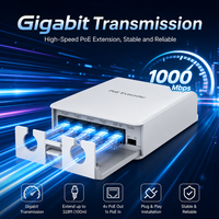 Extensor de Red PoE Gigabit de 5 Puertos con Función VLAN, Hi-PoE 60w, Impermeable, Dedicado para Cámaras IP PoE