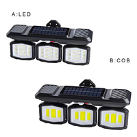 Lampe murale LED solaire avec détecteur de mouvement, 1/2/3 têtes en option, étanche, éclairage extérieur pour la sécurité domestique