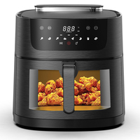 Freidora de Aire de Acero Inoxidable, Horno Deshidratador Multifunción 15L, Electrodoméstico de Cocina Inteligente Digital con 10 Programas Preestablecidos, para el Hogar, Alemán