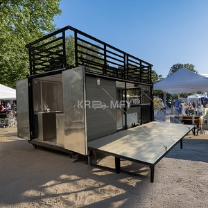 Quiosco de Hamburguesas de 20 pies, Contenedor Marítimo Prefabricado Contemporáneo, Cafetería, Restaurante con Cocina, Resistente y Duradero - Product Image 4