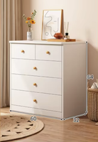 Armoire de rangement moderne et simple en bois de chêne à cinq tiroirs, multi-niveaux, grande capacité, pour la maison, le balcon, le salon, l'hôpital, l'hôtel