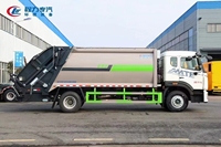 Camion compacteur de déchets diesel 4x2 robuste avec boîte de vitesses manuelle et chargement arrière automatique pour une collecte efficace des déchets communautaires