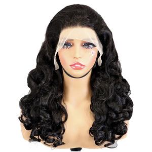 Peluca sin pegamento de 300% de densidad, con cabello humano real, estilo suelto y voluminoso, muy vendida en Europa y América. - Product Image 1