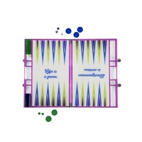 lila 3D-Schachbrett-Spiel-Set erweitertes Backgammon Luxus-Acryl-Backgammon-Set für Familientreffen