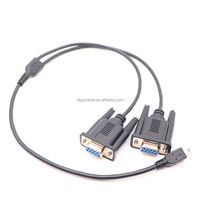 Conector Macho Miniusb5pin a Conector Hembra DB9P - Cable Adaptador de Uno a Dos para Cable de Puerto Serie RS232