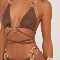 Maillot de bain pour femmes Bikini taille basse quantité minimale de commande bas Fabricant de services personnalisés