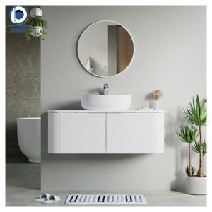 Prima Modern Solid <strong>Wood</strong> Mirrored Bathroom <strong>Vanity</strong> <strong>Unit</strong> High-gloss Lacquer Finish Wall Hung Floor Standing Options Villa - Product Image 3