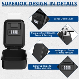 Caja de seguridad para llaves de coche de gran capacidad con dial iluminado y cubierta protectora resistente <span class=keywords><strong>a</strong></span> la intemperie, ideal para servicios de transporte. - Product Image 5