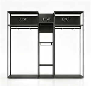Espositore in Acciaio Inox Dorato Personalizzabile, Design Moderno e Semplice, Facile da Montare, per Boutique di Abbigliamento Uomo, Donna e Bambino - Product Image 4