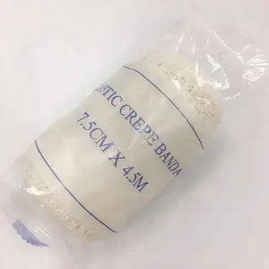 Китайский белый 100% хлопок спандекс креп экстренный эластичный бандаж для медицинского клея