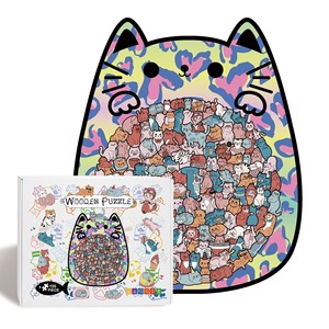 Puzzles irréguliers personnalisés en <span class=keywords><strong>bois</strong></span> sur le thème des animaux, décoratifs et mignons, en forme de <span class=keywords><strong>chat</strong></span>, pour adultes - Product Image 5