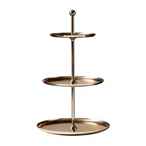 Amazing 3 Tier Metal <b>Cake</b> Stand Gold Plated Round Shape for Wedding Birthday Parties Tabletop <b>Cake</b> Cookies Display Stand - Product Image 1