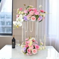 Pilier de table en soie artificielle pour mariage d'hôtel moderne Pièce maîtresse Table principale Fleurs durables écologiques pour banquet KTV de bureau