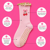 Chaussettes de Pilates Xingyou en tricot antidérapantes avec points de préhension respirantes pour le yoga, chaussettes de sport pour femmes, évacuation de l'humidité, chaussettes personnalisées