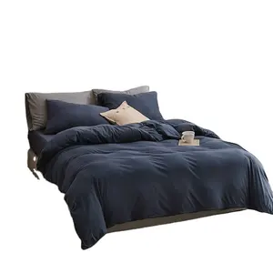 2021 Bestseller Großhandel einfache Bett Set Unterstützung maßge schneiderte 100% Baumwolle Bettwäsche-Set China Lieferant gestrickte Bett bezug