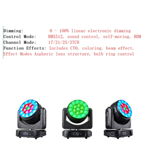 UNOXINE 19*40W RGBW Bee Eye LED Zoom Wash Moving Head Light avec contrôle DMX pour la production <span class=keywords><strong>de</strong></span> scène et d'événements - Product Image 4
