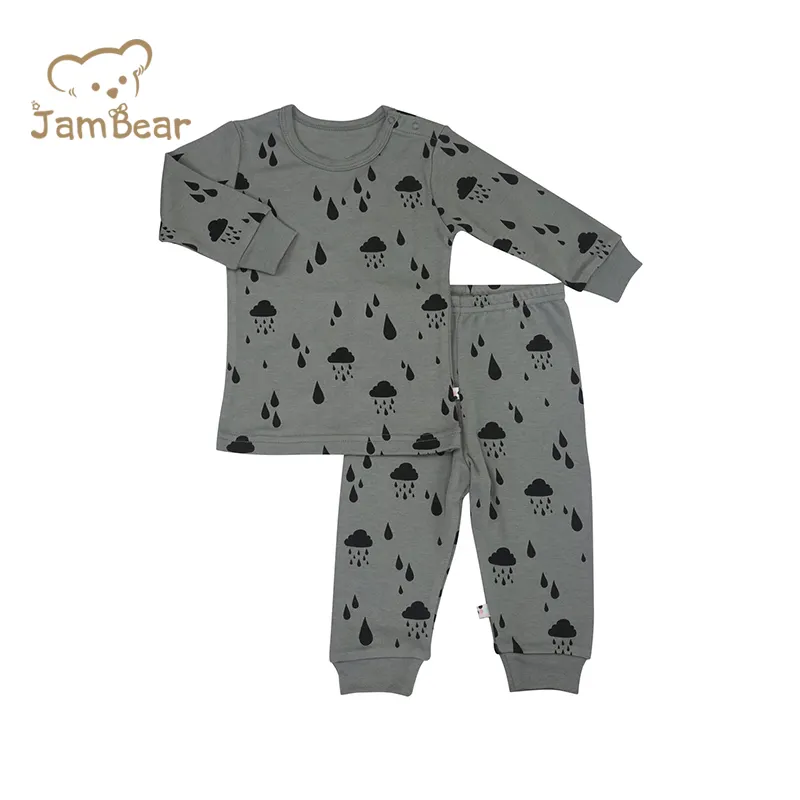 Yürümeye başlayan loungewear baskılı 2 adet Toddler pamuk pijama küçük çocuklar pjs pijama yürümeye başlayan çocuklar için 2 parça bebek pijama