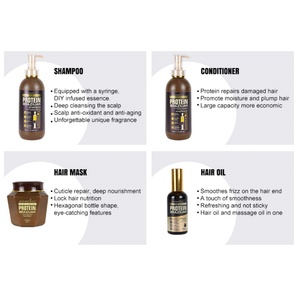Natural Herbal Collagen Brazilian Hair Anti Hair Loss Conditioner Hair <b>Shampoo</b> Oil Set - Product Image 5