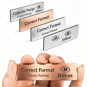 High Grade Stainless Steel Blank Metal Sublimation Name Tag Custom Engrave Magnetic NameTag for Company Employee Identification - Product Image 2