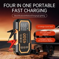 Démarreur de voiture Gonfleur de pneus sans fil 4 en 1 Compresseur d'air portable Booster de batterie d'urgence Banque d'énergie Démarreur de voiture