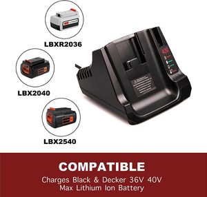 <span class=keywords><strong>Cargador</strong></span> rápido máximo de 36V/40V LCS36 LCS40 Compatible con batería <span class=keywords><strong>Black</strong></span> and <span class=keywords><strong>Decker</strong></span> LBXR36 LBXR2036 LBX36 LBX1540 LBX2040 LBX2540 - Product Image 4