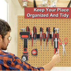 Support mural réglable à double niveau pour outils à main, organiseur de tournevis, support pour pinces, support pour marteaux, plateau métallique pour quincaillerie - Product Image 6