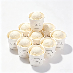 Vasos de Papel Desechables para Helado con Impresión Personalizada, Venta al por Mayor, Recipientes Ecológicos para Postres con Tapa y Cuchara - Product Image 1