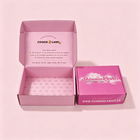 Boîte d'expédition pliable en carton ondulé rose personnalisée pour cosmétiques, cils, cadeaux, e-commerce, emballage de vente au détail
