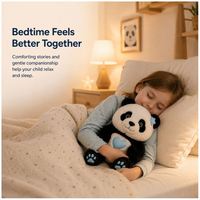 Peluche Panda Interactif Ultra-Doux pour Enfants avec Musique et LED Veilleuse pour le Sommeil