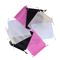Ebay Stock 40*50CM T-shirt non tissé Crampon de glace Sacs à cordon Rose Noir Beige Recyclable pour l'utilisation d'exposition de supermarché