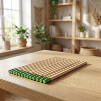 Crayon en bois HB de 7,5 pouces avec gomme verte intégrée, certifié EN71 ISO, pour bureau et école, emballage personnalisé avec LOGO
