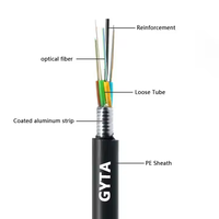 Câble optique blindé extérieur GYTA/S de type G652D à 2-288 fibres monomodes/multimodes DINGHEXIN Guangdong