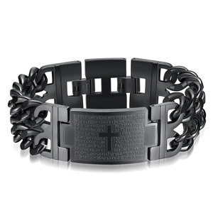 Pulseras de Moda de Acero Inoxidable 316L, Fabricante Personalizado de Hiphop, OEM, Brazaletes con Baño de <span class=keywords><strong>Oro</strong></span> de 14k y 18k, <span class=keywords><strong>Pulsera</strong></span> con Cruz para <span class=keywords><strong>Hombre</strong></span> - Product Image 5
