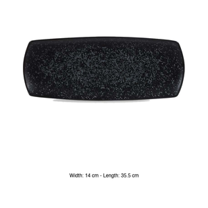 Plat de service rectangulaire noir Caldera 35,5 × 14 cm, modèle Churchill Shades Zccanrpm1 - Product Image 3